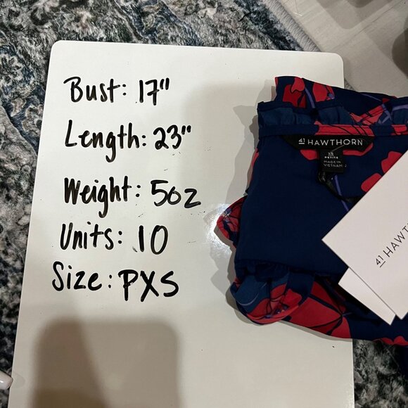 41 Hawthorn Floral Sleeveless Blouse Blue Red Size PXS NWT - Picture 8 of 8